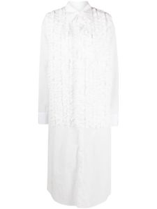 Christopher John Rogers robe-chemise volantée à coupe longue - Blanc