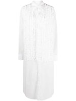 Christopher John Rogers robe-chemise volantée à coupe longue - Blanc - thumbnail