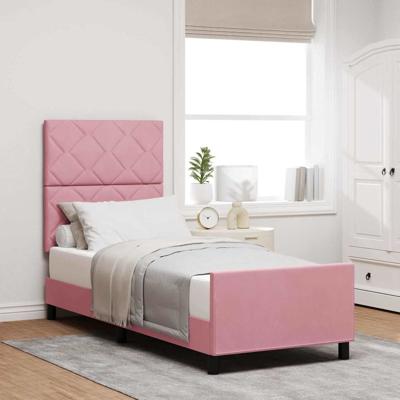 Bedframe met hoofdeinde Roze 80 x 200 cm Fluweel