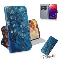Abrikoos bloem patroon gekleurde tekening horizontale Flip lederen case voor Huawei Honor View 20 met houder & card slots & portemonnee