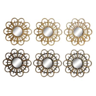 Set spiegels DKD Home Decor Scandi Kristal Zwart Gouden Polypropyleen (25 x 2 x 25 cm) (2 Stuks)