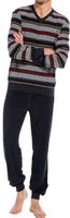 Pastunette Badstof pyjama met boorden blauw