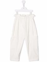 Brunello Cucinelli Kids pantalon à taille haute froncée - Blanc - thumbnail