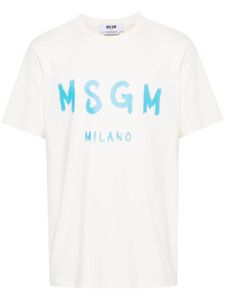 MSGM t-shirt en coton à logo imprimé - Tons neutres