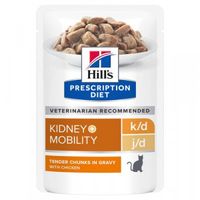 Hill&apos;s Prescription Diet K/D J/D Kidney + Mobility nat kattenvoer met kip maaltijdzakje multipack 4 dozen (48 x 85 g) - thumbnail