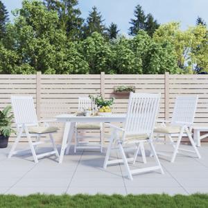 VidaXL Stoelkussens 4 st 40x40x7 cm oxford stof crèmewit