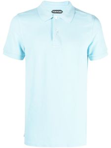 TOM FORD polo en coton à manches courtes - Bleu