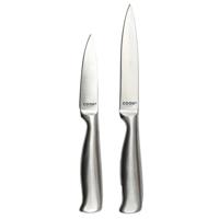 Cook Concept fruitmessen set - 2x - inox - RVS - 8 en 12 cm - koksmes / keukenmes / schilmes