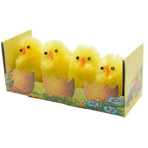 4x stuks mini kuikentjes geel 4 cm   -