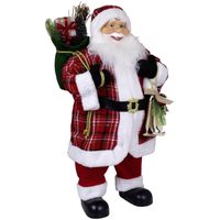 Kerstman pop Albert - H80 cm - rood - staand - kerst beeld -decoratie figuur - thumbnail