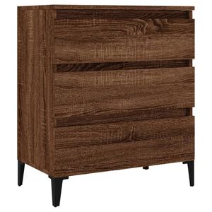 vidaXL Dressoir 60x35x70 cm bewerkt hout bruin eikenkleur