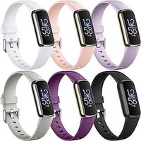 6-pak Slimme horlogeband Compatibel met: Fitbit Luxe Zachte siliconen Smartwatch Band Verstelbaar Solo Loop Vrouwen mannen Sportband Vervanging Polsbandje Lightinthebox - thumbnail