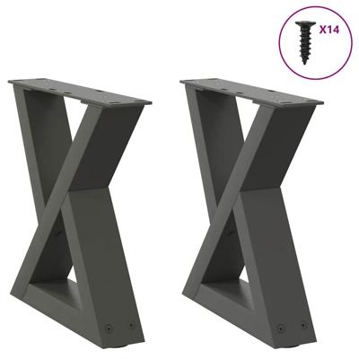 Salontafelpoten 2 st 40x(30-31,3) cm staal antraciet