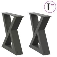 Salontafelpoten 2 st 40x(30-31,3) cm staal antraciet