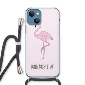 Pink positive: iPhone 13 Transparant Hoesje met koord