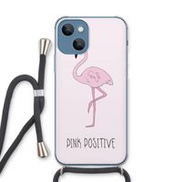 Pink positive: iPhone 13 Transparant Hoesje met koord