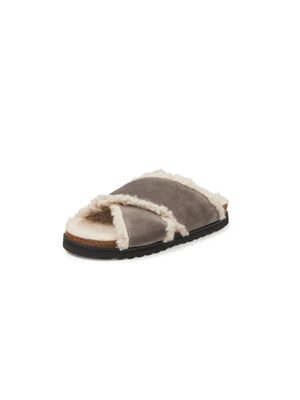 Slippers kalfssuèdeleer Van Gabor home grijs
