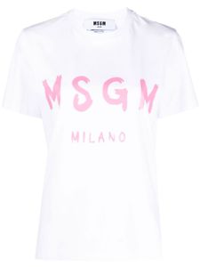 MSGM t-shirt en coton à logo imprimé - Blanc