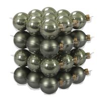36x Graniet groene glazen kerstballen 4 cm mat/glans - thumbnail