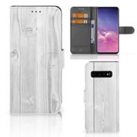 Samsung Galaxy S10 | Book Style Case | White Wood