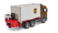 bruder Scania Super 560R UPS logistiek vrachtwagen met heftruck en pallets modelvoertuig - thumbnail