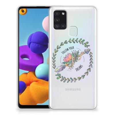 Samsung Galaxy A21s Telefoonhoesje met Naam Boho Dreams Samsung Galaxy A21s Telefoonhoesje met Naam Boho Dreams