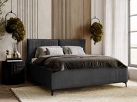 Tweepersoonsbed LEONTIEN 140x200 cm donkergrijs