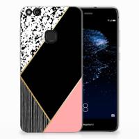 Huawei P10 Lite | TPU Hoesje | Zwart Roze Vormen