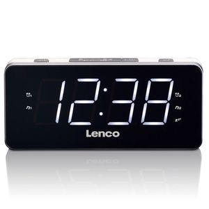 PLL FM Wekkerradio groot en overzichtelijk 1,8"" LED display Lenco CR-18 White Wit