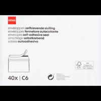 HEMA Enveloppen Zelfklevende Sluiting C6 40 Stuks bij Jumbo