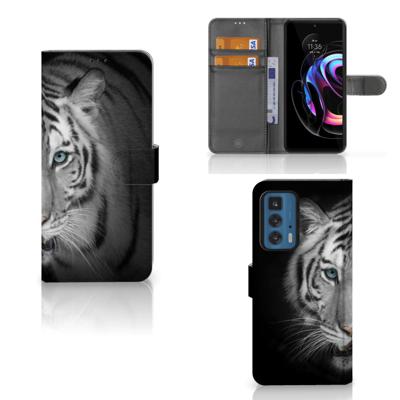 Motorola Edge 20 Pro | Telefoonhoesje | Met pasjeshouder | Tijger