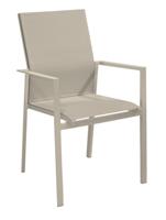 Delia stapelbare tuinstoel hoge rug latte light