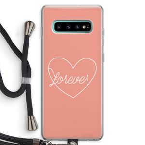 Forever heart: Samsung Galaxy S10 Plus Transparant Hoesje met koord