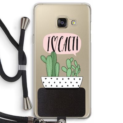 I love cacti: Samsung Galaxy A3 (2016) Transparant Hoesje met koord