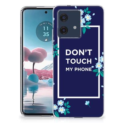 Motorola Edge 40 Neo Silicone-hoesje Flowers Blue DTMP Motorola Edge 40 Neo Silicone-hoesje Flowers Blue DTMP