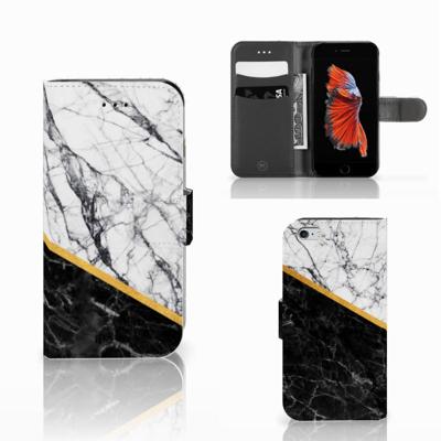 Apple iPhone 6 | 6s | Bookcase | Marmer Wit Zwart - Origineel Cadeau Man