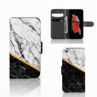 Apple iPhone 6 | 6s | Bookcase | Marmer Wit Zwart - Origineel Cadeau Man