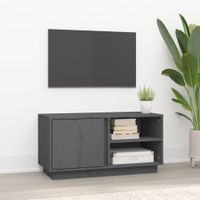 Tv-meubel 80x35x40,5 cm massief grenenhout grijs