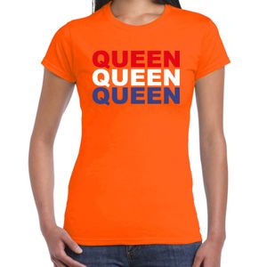 Queen t-shirt oranje voor dames - Koningsdag shirts