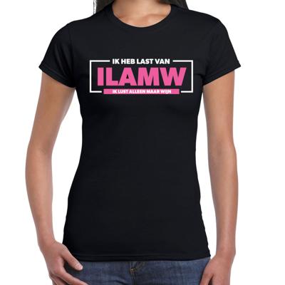 Foute Party T-shirt voor dames - ik heb last van ILAMW - zwart - carnaval/themafeest Foute Party T-shirt voor dames - ik heb last van ILAMW - zwart - carnaval/themafeest