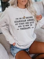 I'm On My Second Guardian Angel Graphic Long Sleeve Sweatshirt - thumbnail