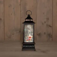 Anna&apos;s Collection LED glitterwater lantaarn kerstman 29 x 10,5cm, warm wit
