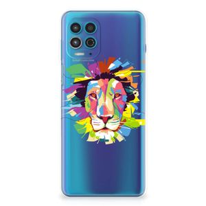 Motorola Moto G100 Telefoonhoesje met Naam Lion Color