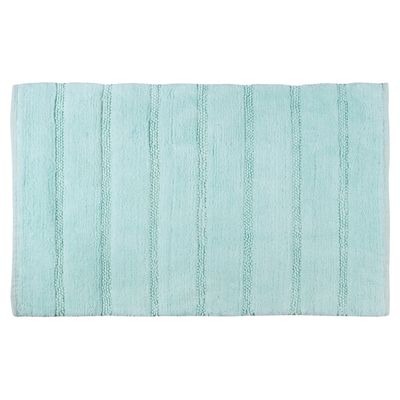 Badmat Differnz Stripes 45x75 cm Katoen Licht Blauw