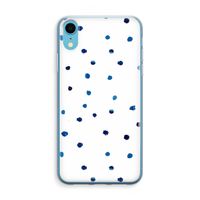 Blauwe stippen: iPhone XR Transparant Hoesje Blauwe stippen: iPhone XR Transparant Hoesje