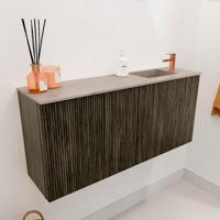 Toiletmeubel Mondiaz Joya Dlux | 90 cm | Meubelkleur Shadow | Faye wastafel Saba Wasbak Rechts | 1 kraangat