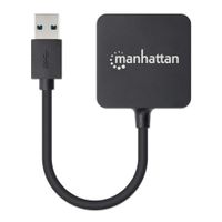 Manhattan 162296 interface hub USB 3.2 Gen 1 (3.1 Gen 1) Type-A 5000 Mbit/s Zwart - thumbnail