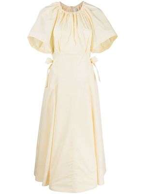 3.1 Phillip Lim robe mi-longue froncée à manches courtes - Tons neutres