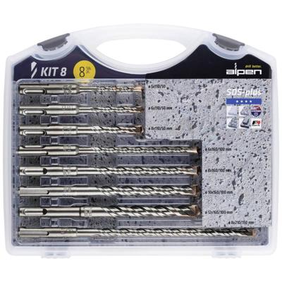 Alpen 80704100100 Carbide Hamerboorset 8-delig 5 mm, 6 mm, 6 mm, 8 mm, 8 mm, 8 mm, 10 mm, 12 mm SDS-Plus 1 set(s)