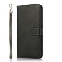 iPhone 12 hoesje - Bookcase - Koord - Pasjeshouder - Portemonnee - Kunstleer - Zwart